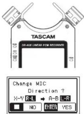 TASCAM DR40X - Setting the mics to record a wide stereo sound (A-B position) - 1