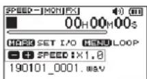 TASCAM DR07X - Modifica della velocità di riproduzione - 1