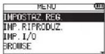 TASCAM DR07X - Uso del menu - 1