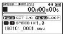 TASCAM DR07X - Einen markierten Abschnitt wiederholt wiedergeben (Loop-Wiedergabe) - 1