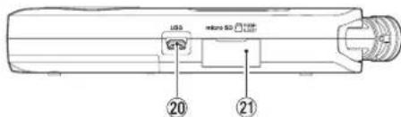 TASCAM DR07X - Die Bedienelemente und ihre Funktionen - 5