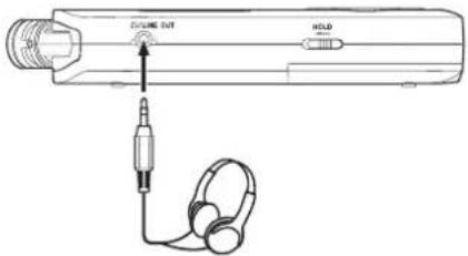 TASCAM DR07X - Wiedergabe über Kopfhörer - 1