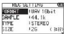 TASCAM DR07X - Using the menu - 2