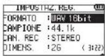 TASCAM DR07X - Uso del menu - 3