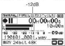 TASCAM DR07X - RECORD [●] ボタンを押して録音待機状態にするディスプレーに「●Ⅱ」が表示されて録音待機状態になり、RECインジケーターが点滅します。 - 1
