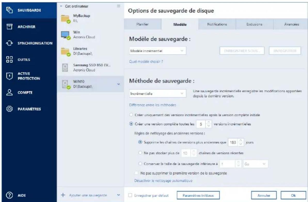 ACRONIS True Image 2019 - Modèles de sauvegarde - 1