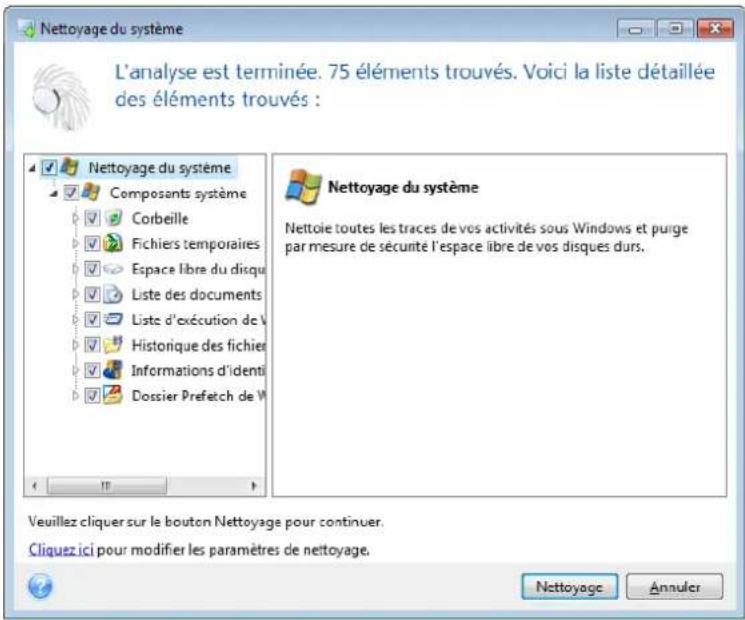 ACRONIS True Image 2019 - Nettoyage de système - 1