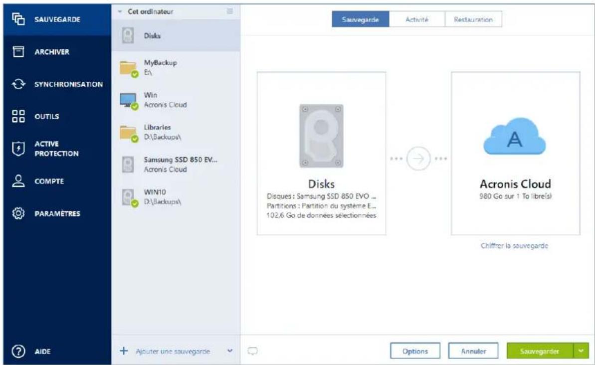 ACRONIS True Image 2019 - Pour sauvegarder des parons ou des disques : - 1