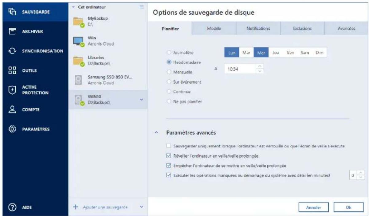 ACRONIS True Image 2019 - Planification - 1