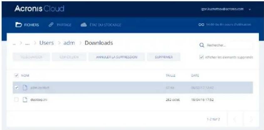 ACRONIS True Image 2019 - Comment restaurer un fichier supprimé - 1