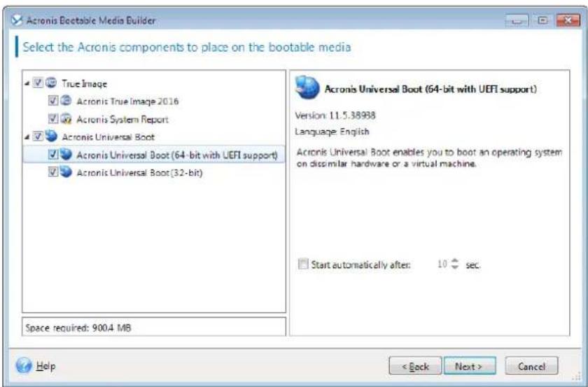ACRONIS True Image 2019 - Pour créer un support Acronis Universal Boot : - 2