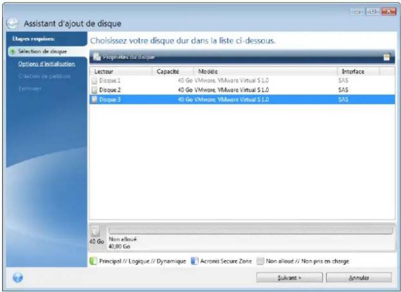 ACRONIS True Image 2019 - Sélection d'un disque dur - 1