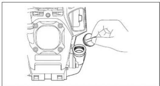 MAKITA EM2654LH - Point n°1 du remplacement de l'huile : « Jauge d'huile » - 4