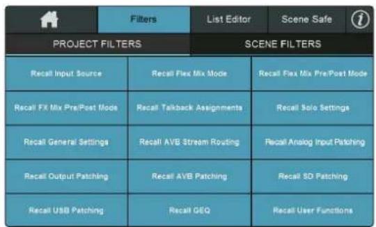 PRESONUS StudioLive 32SC - Filtres de projet - 1