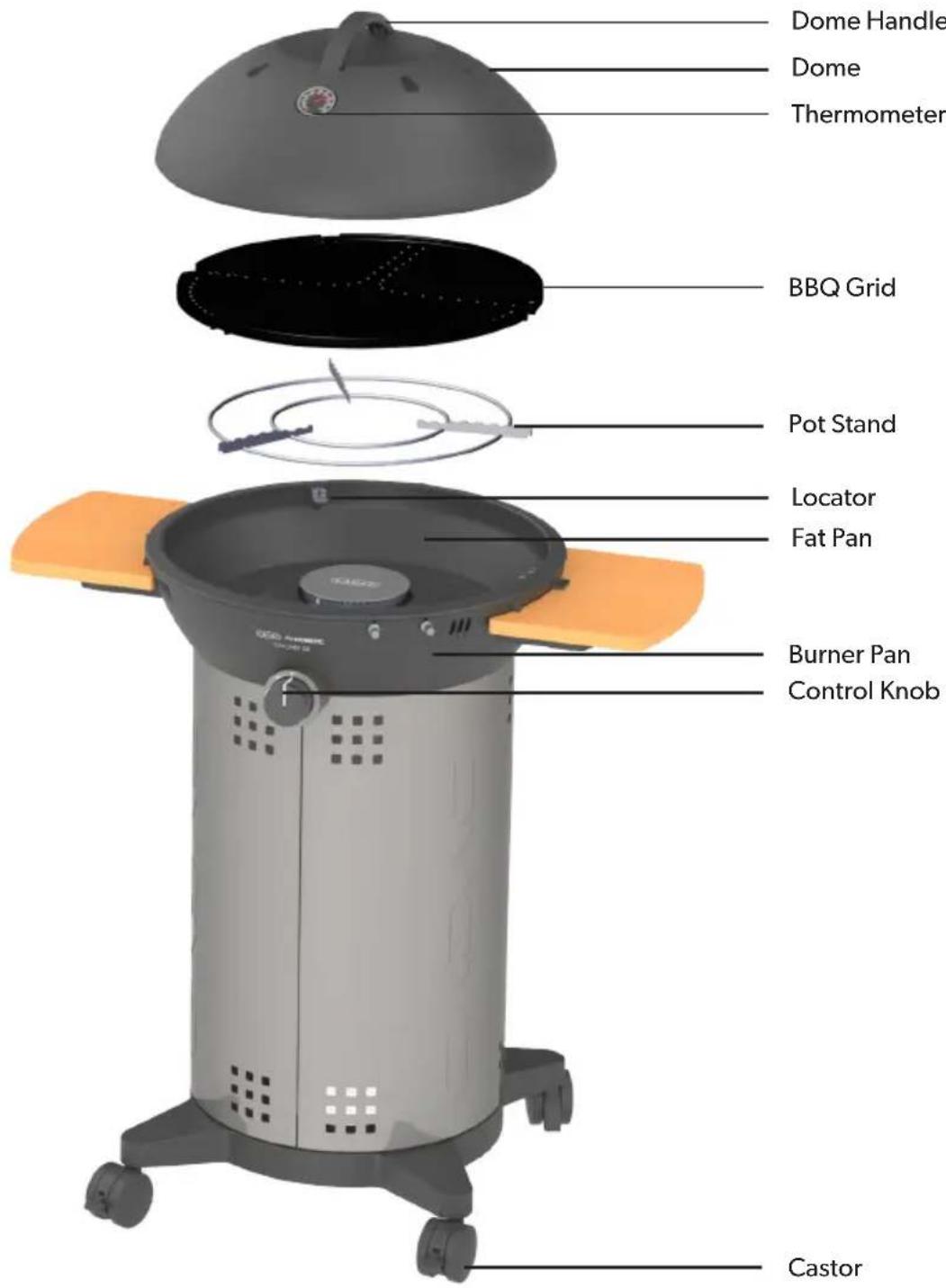 CADAC Citi Chef 50 - Component List - 1