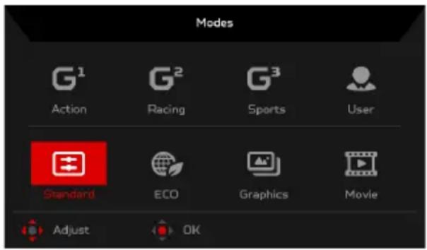 ACER Predator X35 - Turning Modes on or off - 1