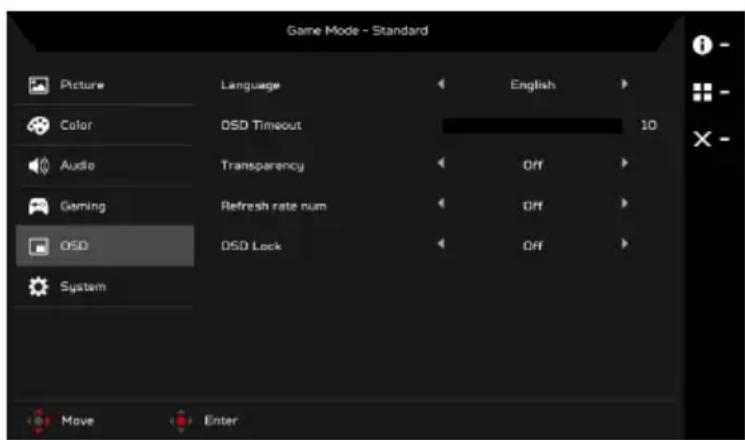 ACER Predator X35 - OSD - 1
