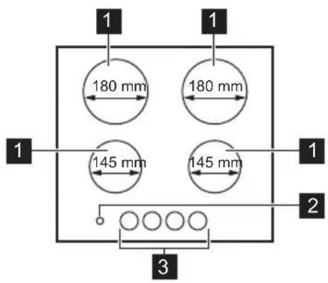 ZANUSSI ZEE6942FWA - COOKING SURFACE LAYOUT - 1