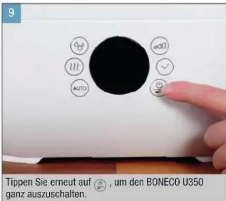 BONECO U350 - INBETRIEBNAHME UND AUSSCHALTEN - 5