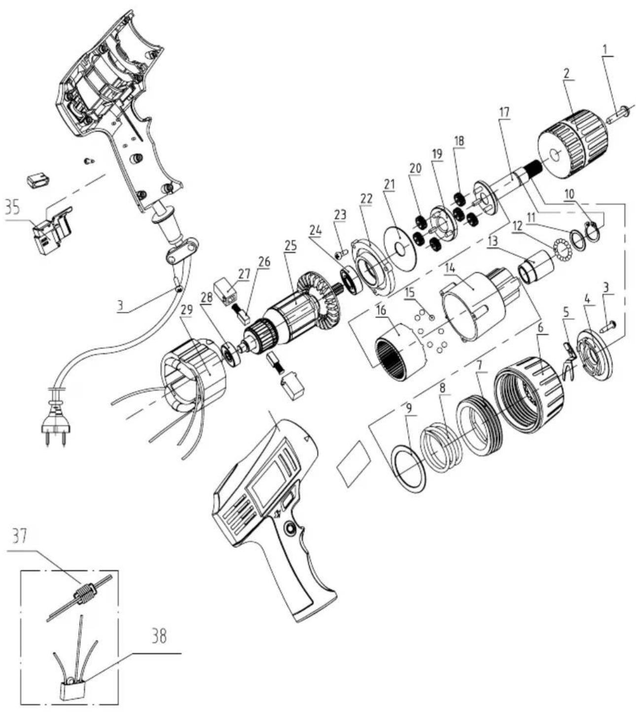 Bort BSM250 - Exploded view BSM-250 - 1