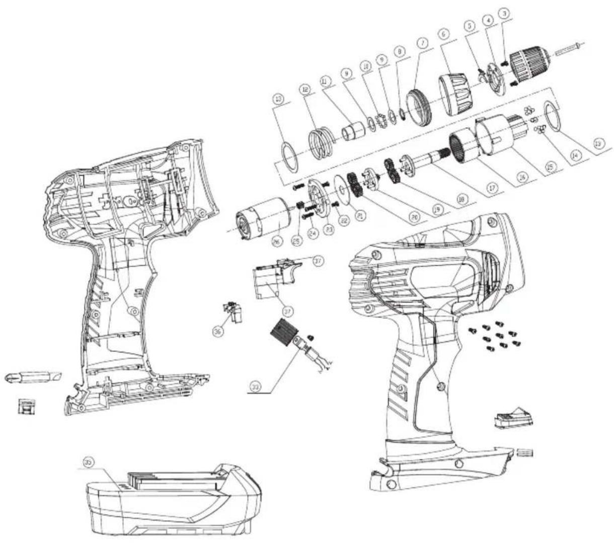 Bort BAB18ULIK - Exploded view BAB-18U-LiK - 1