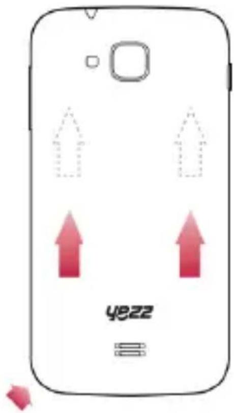 YEZZ Andy A4M - Instalar la tarjeta SIM y la batería - 1