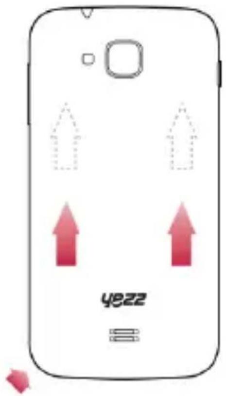 YEZZ Andy A4M - Поставете SIM картата и батерията - 1