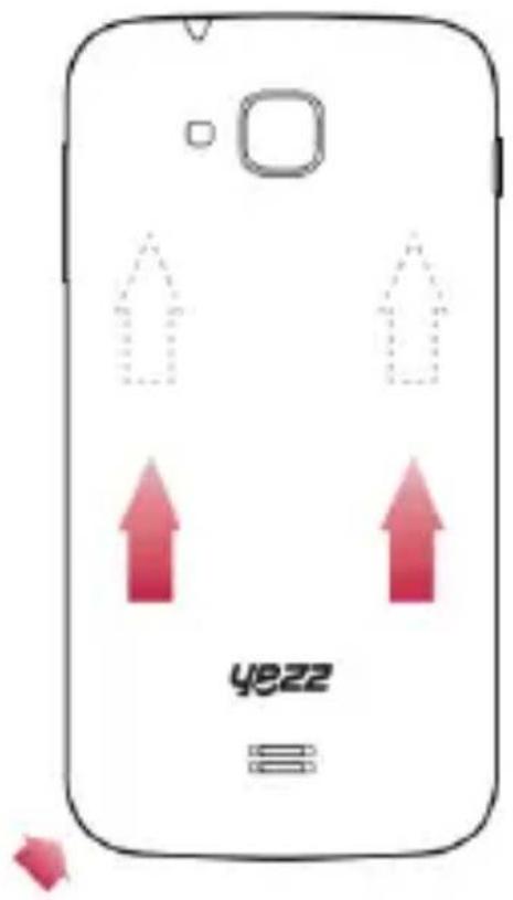 YEZZ Andy A4M - Instale o cartão SIM e a bateria - 1