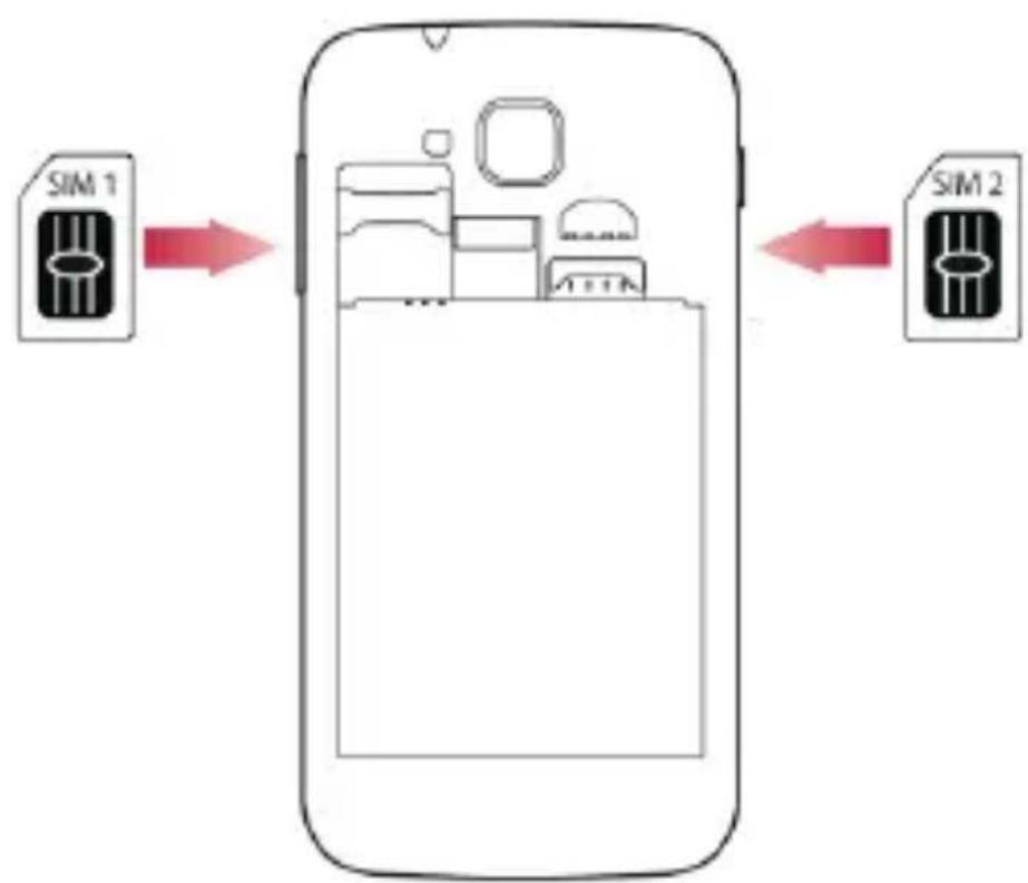 YEZZ Andy A4M - Install the SIM card and battery - 2