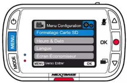 NEXT BASE Dashcam 122 - Menu (suite) - 1