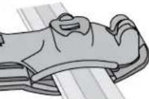Yakima RaptorAero - Place the mount onto the bar, opening toward the front of the car. - 2