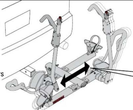 Yakima HoldUp - Au besoin, régler la position des supports pour éviter que les vélos ne se touchent. - 1