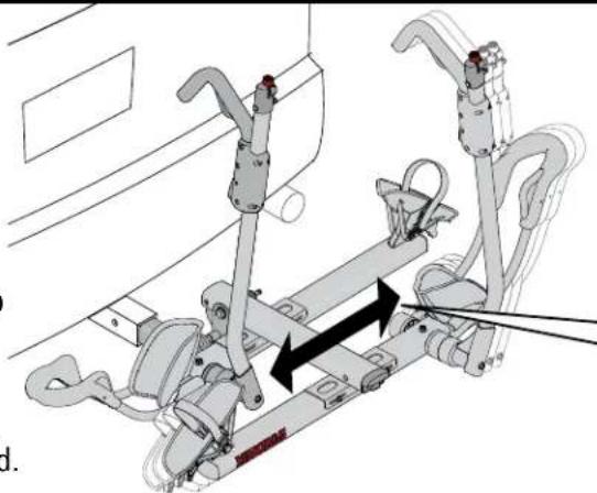 Yakima HoldUp - If necessary adjust tray position to avoid bike to bike interference. - 1