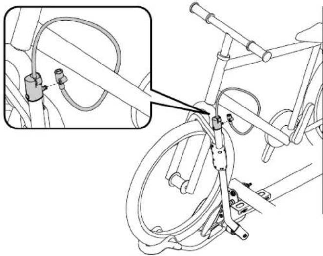 Yakima HoldUp +2 - TOUJOURS EMPLOYER LE CÂBLE DE VERROUILAGE INTEGRE QUAND ON TRANSPORTE DES VÉLOS . - 1