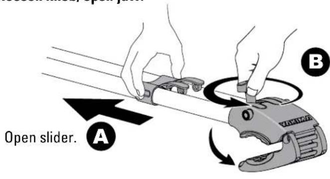 Yakima ForkLift - Open locking slider, loosen knob, open jaw. - 1