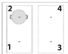 WHIRLPOOL WL S1360 NE - TAILLE DE LA POÉLE/DU FOND DE CASSEROLE ADAPTÉE AUX DIFFÉRÊNTES ZONES DE CUISSON - 1