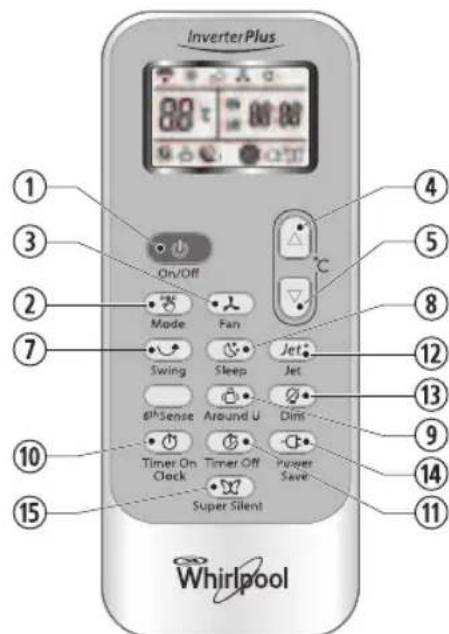 WHIRLPOOL WA24ODU - BOTAO TIMER ON/CLOCK - 1