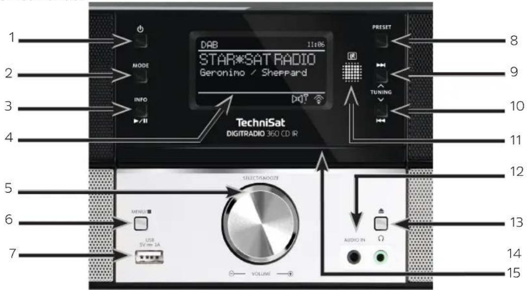 TECHNISAT Digitradio 360 CD IR - Lato anteriore - comando: - 1