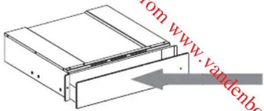 WHIRLPOOL W1114 - To open and close the drawer, push the middle of the panel as shown in the figure. - 1