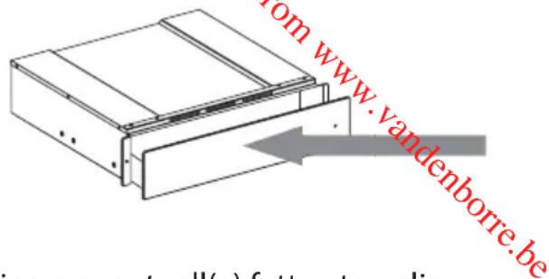 WHIRLPOOL W1114 - För att öppna och stänga lådan, tryck på mitten av panelen såsom visas i figuren. - 1