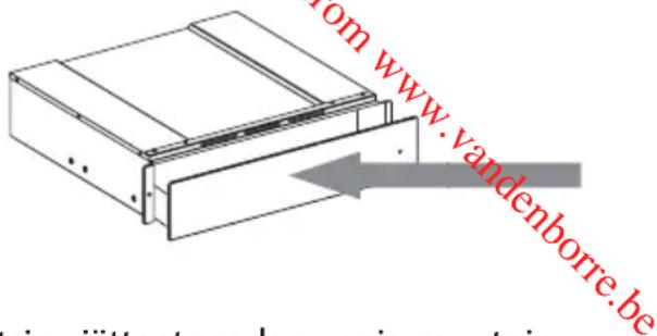 WHIRLPOOL W1114 - Laatikko avataan ja suljetaan painamalla paneelin keskeltä kuvan mukaisesti. - 1