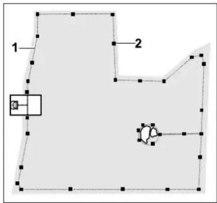 VIKING iMow MI 422 P - Wire routing around the mowing area: - 1