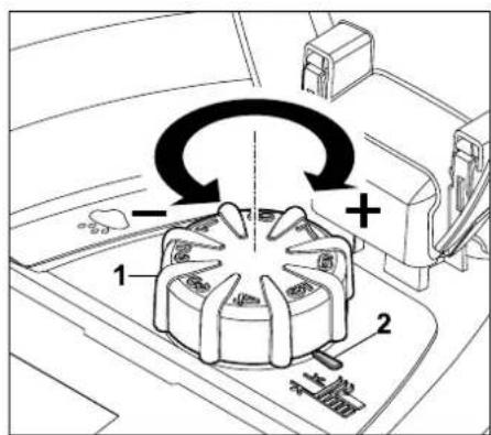 VIKING iMow MI 422 P - Adjusting the cutting height - 1