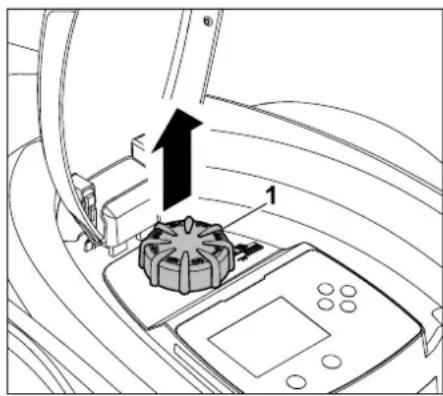 VIKING iMow MI 422 P - Removing the battery - 1