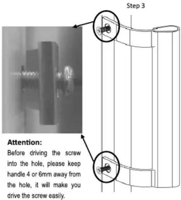 CANDY CCTOS 544XH - How to drive the screw of door handle (if there is handle for this model) - 3