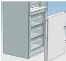 CANDY CMNV 7184 DX - Montaggio delle porte del frigorifero e del freezer sul lato opposto - 1