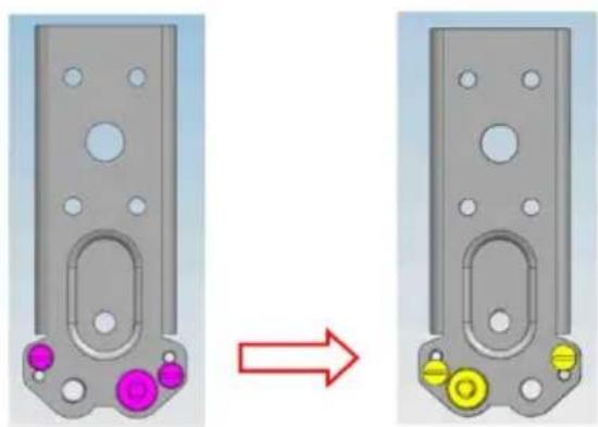CANDY CMNR 6184XPUWIFI - Montera dörren och nedre gängjärnstillbehör till motvarsande positioner - 3