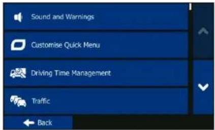 BLAUPUNKT TravelPilot 55 Active - Settings menu - 1