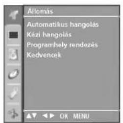 LG 42PC1RVA - A képernyón megjelenő menübeallitások kivalasztása és modosítása - 1