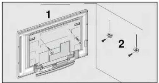 LG 42PC1RVA - HUR PRODUKTEN MONTERAS PÅ VAGGEN FÜR ATT FÜRHINDRA ATT DEN VÄLTER - 1